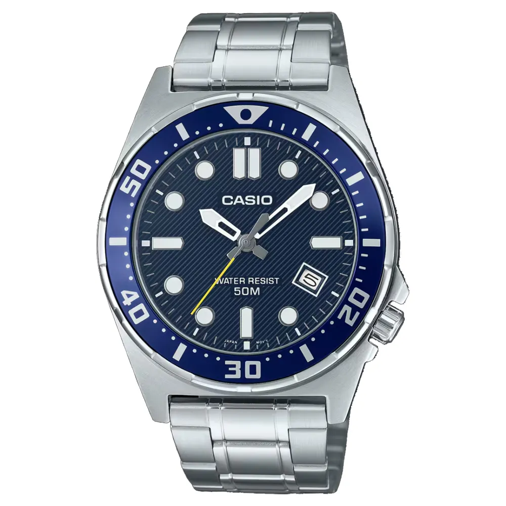 【CASIO 卡西歐】雙11 運動鋼帶指針錶(MTD-135D-2A)