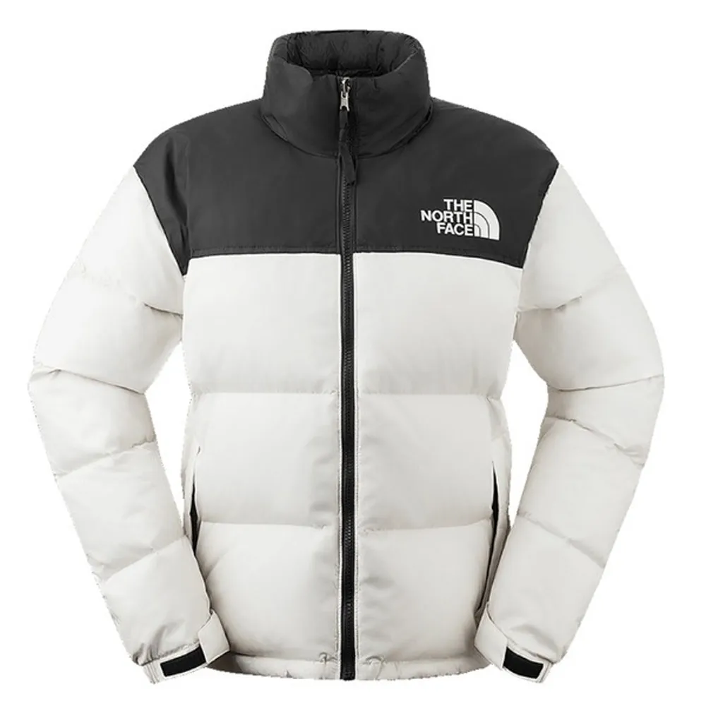 【The North Face】女 ICON 拼接防潑水舒適保暖可收納連帽羽絨外套/禦寒雪衣(3XEO-GOM 白色)