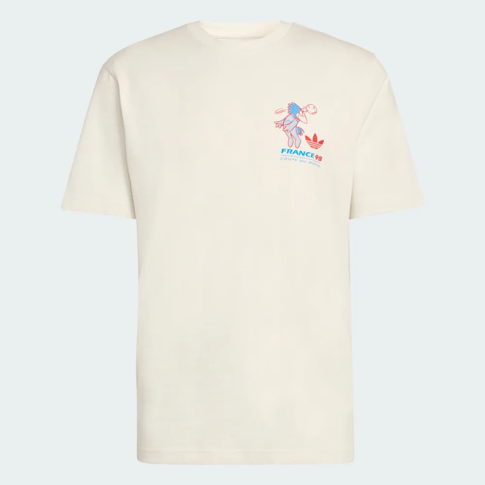 【adidas 愛迪達】Mascot Tee Fot 男女 T恤 休閒短袖 米 純棉 2026 世界盃(KC3833)