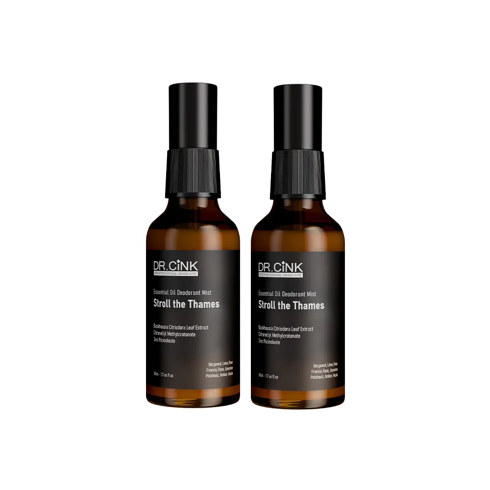 【DR.CINK 達特聖克】精油體香噴霧(漫步泰晤士) 50ml 二入組 (植萃 精油 香氛 體香 淨味配方)