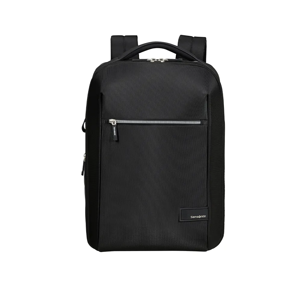 【Samsonite 新秀麗】LITEPOINT 商務休閒輕量多夾層筆電後背包/雙肩包/電腦包15.6吋(黑)