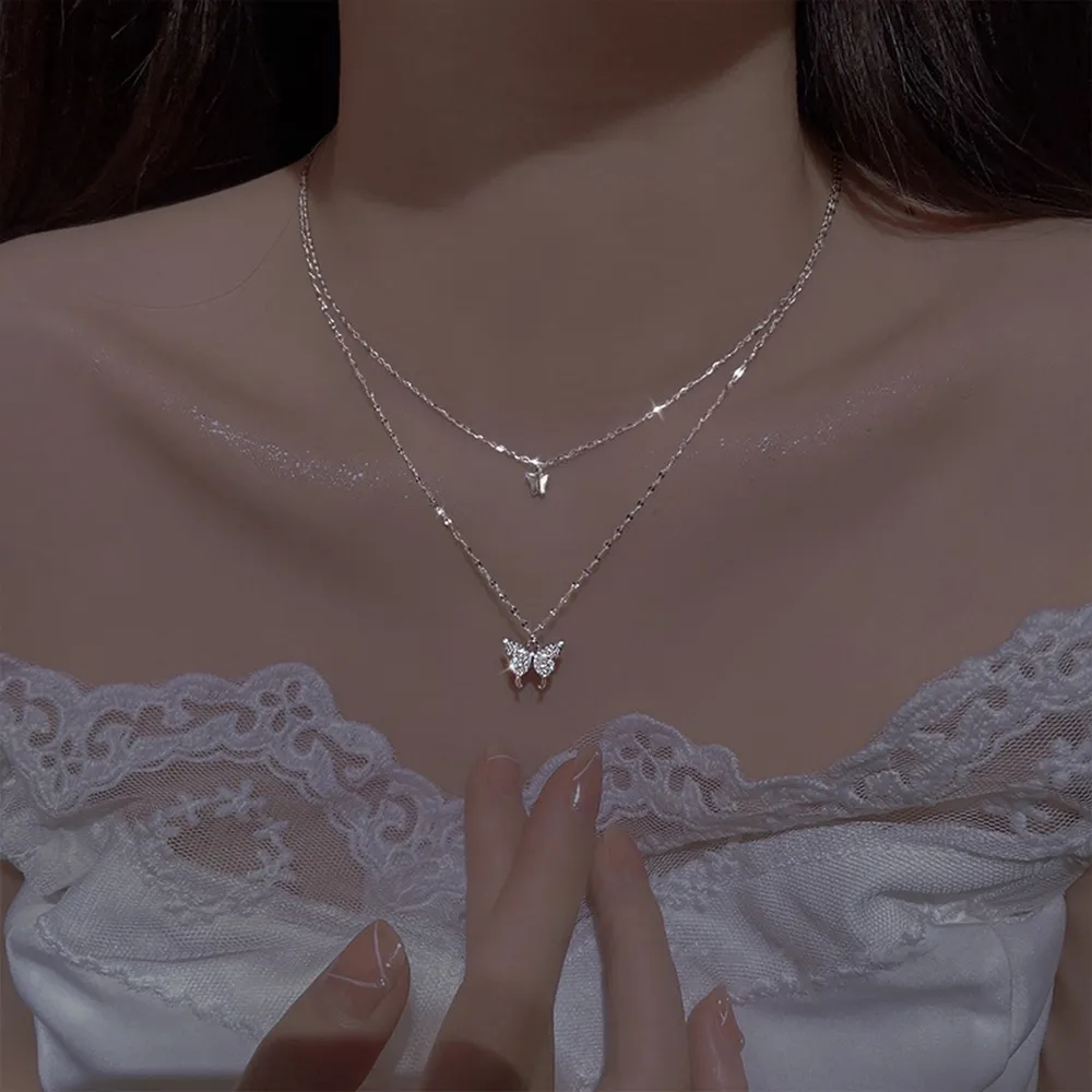 【MoonDy】包包 S925純銀項鍊 蝴蝶項鍊 小禮物 鎖骨鏈 短鍊 閨蜜項鍊 造型項鍊 抗過敏項鍊