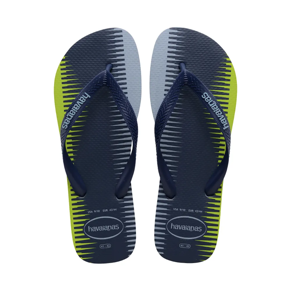 【havaianas 哈瓦仕】拖鞋 男鞋 夾腳拖 幾何線條 色塊拼接 Trend 藍 4103358-1804M(哈瓦士)