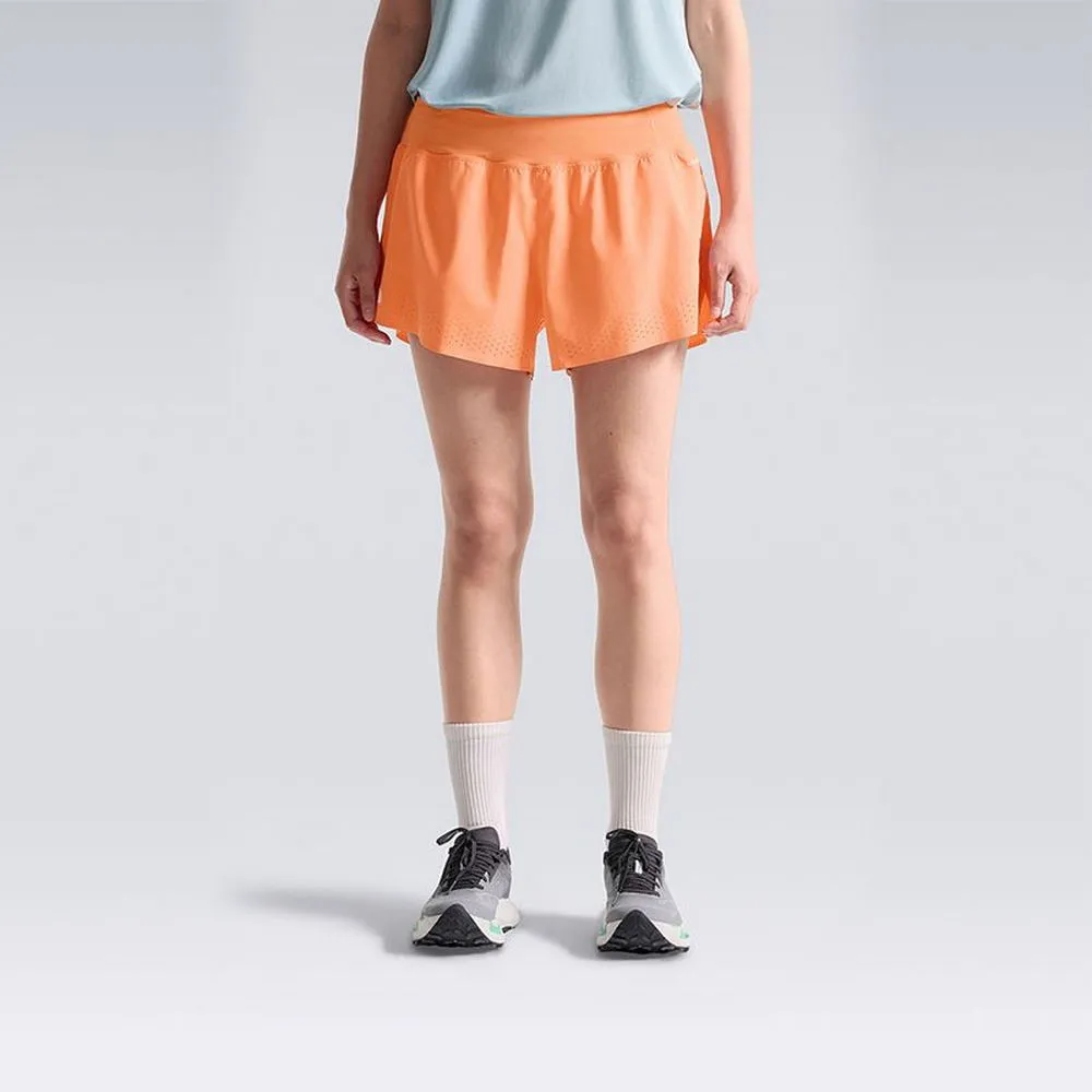 【The North Face】TNF 休閒 運動 短褲 W SUMMIT PACESETTER SHORT GRAPHIC 女 橘 (NF0A8HW90TO)