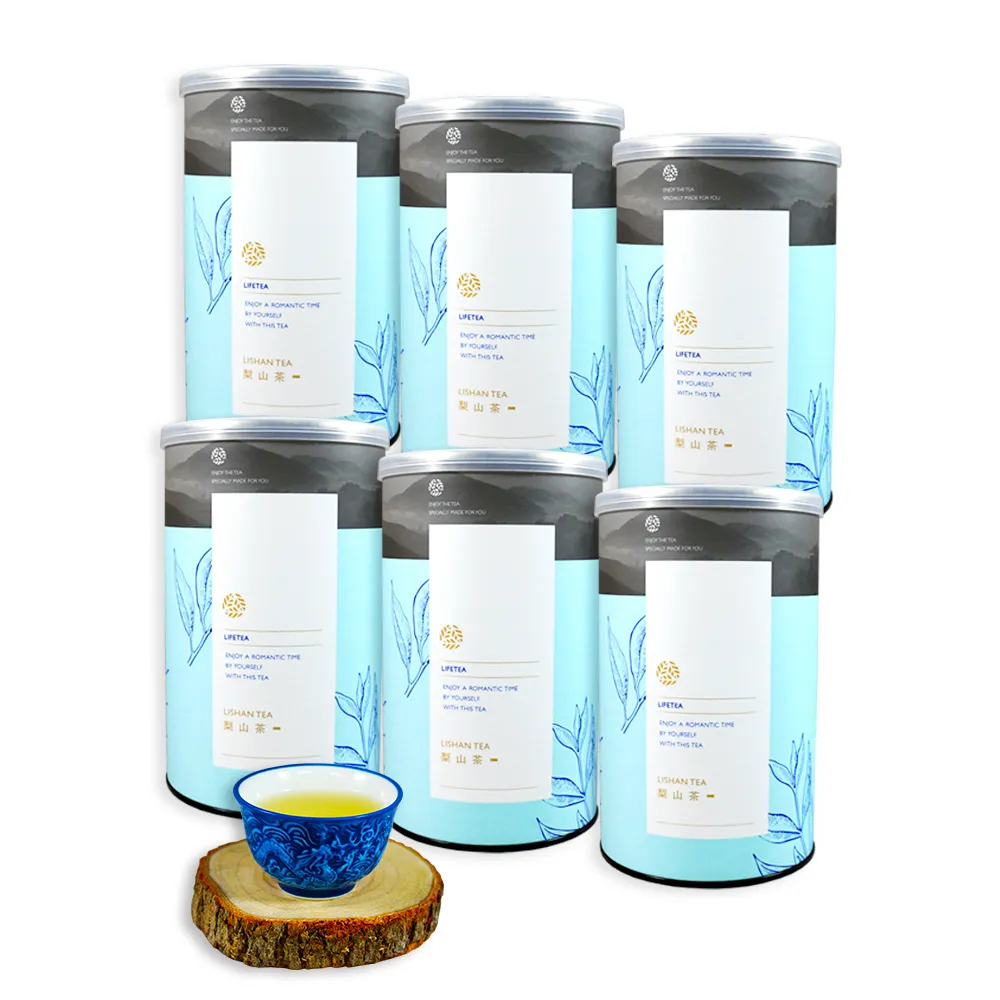 【龍源茶品】梨山茶自然回甘烏龍茶葉150gx6罐(共1.5斤;生青茶;無焙火;微發酵;附提袋)
