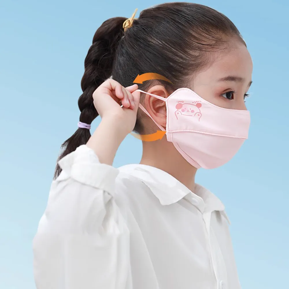 【NicoFun 愛定做】3入兒童 透氣口罩 加強護眼角 防曬 透氣口罩 布口罩(涼感科技 抗紫外線 可水洗)