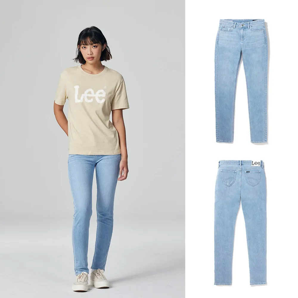 【Lee】女裝 牛仔褲 / 涼感 409 中腰合身小直筒 淺藍洗水 / Jade Fusion 系列(LB317036600)