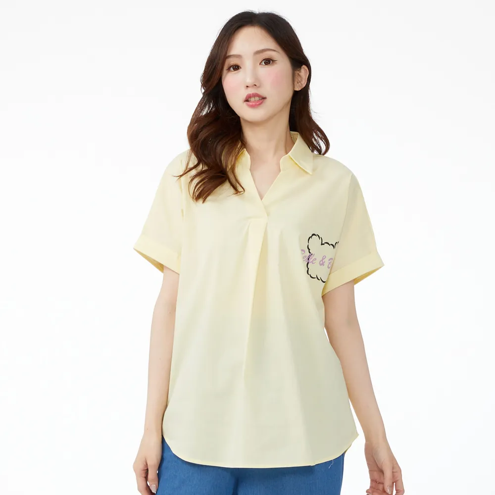 【betty’s 貝蒂思】可愛小熊V領上衣(白色)