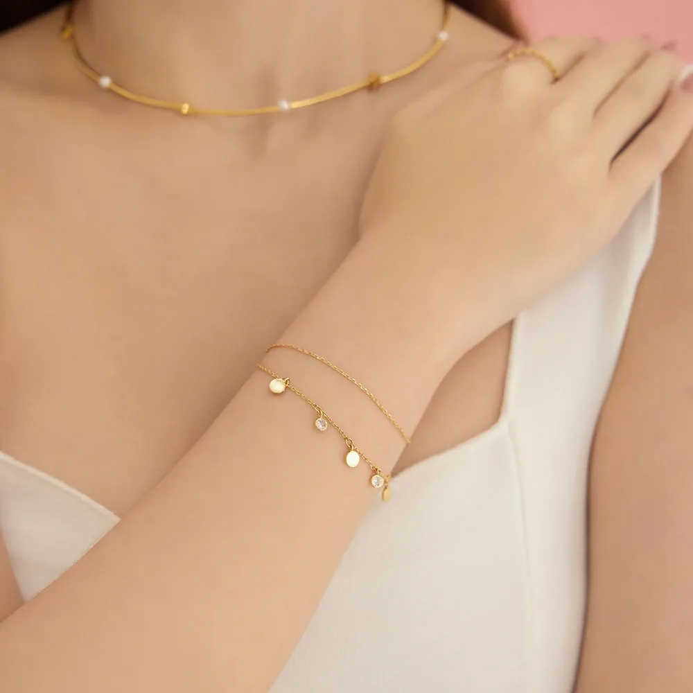 【vacanza】水鑽疊映 手鍊(情人節禮物 生日禮物)