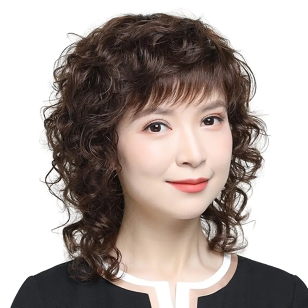 【米蘭精品】現貨+預購 女假髮整頂真髮透氣假髮片輕量假髮免打理隱形增髮整頂假髮(長髮及肩捲髮3色74cl1)
