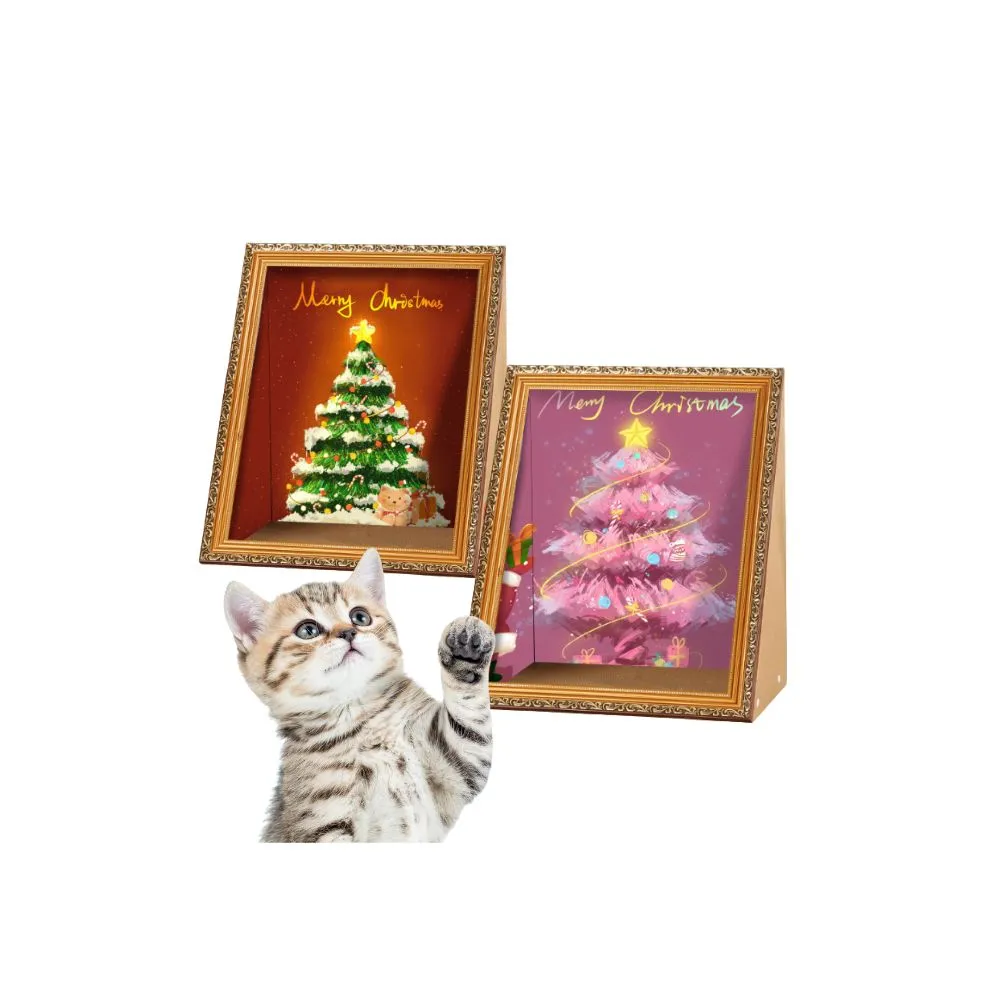 【Petvibe】4D立體聖誕貓抓窩(立體貓抓板/立體貓抓窩/貓抓板/貓抓窩/4D貓抓板/貓窩/貓抓窩/貓睡窩)