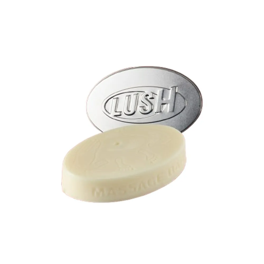 【LUSH 嵐舒】圓滿呵護組合(按摩芭x1+橢圓鐵盒x1/孕婦按摩/固體按摩油/乳木果/精油/溫和成分)
