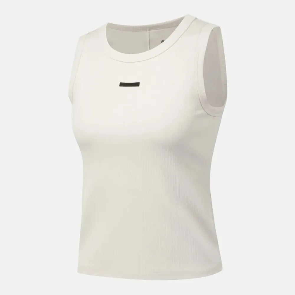 【DESCENTE】迪桑特 背心 女 快排 WOMENS RIBBED SLEEVELESS 白 SQ322PST71-IVY0