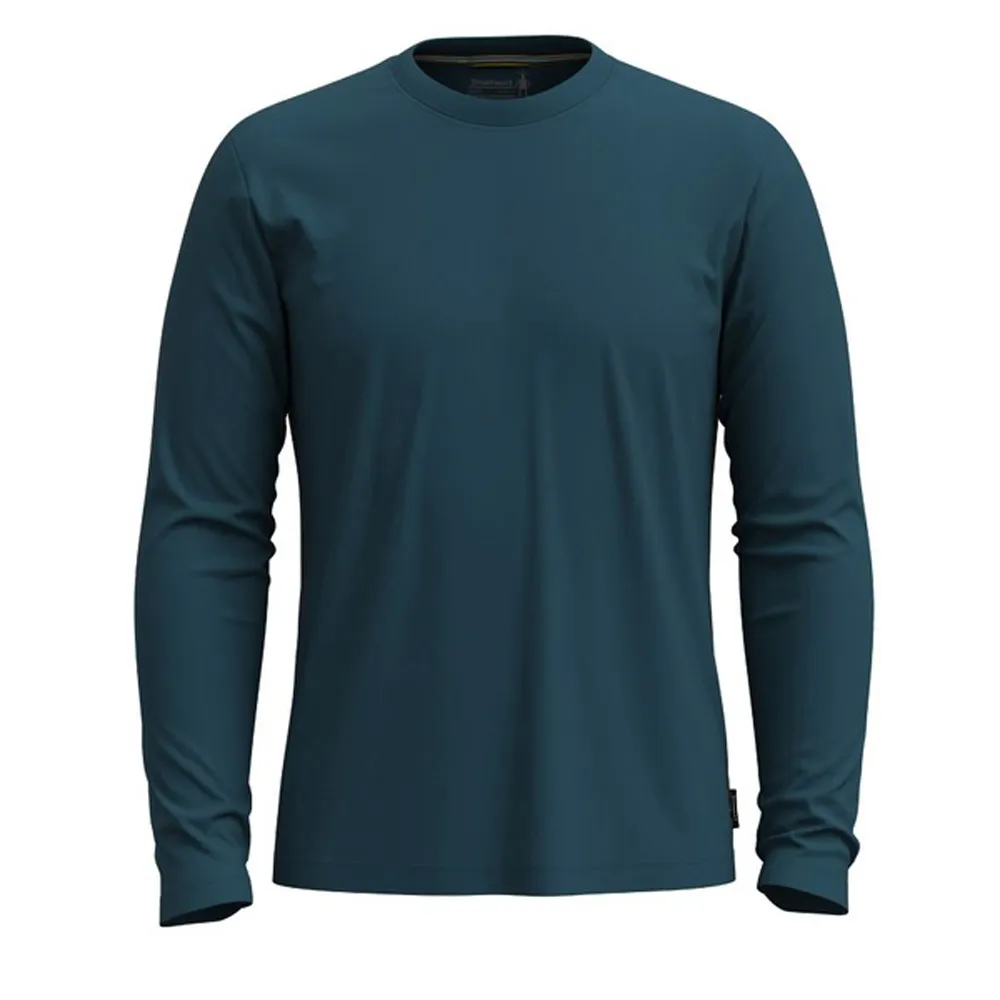 【SmartWool】男 Merino Wool 美麗諾羊毛 Perfect 長袖圓領T恤.套頭衫(SW002595-G74 暮光藍)