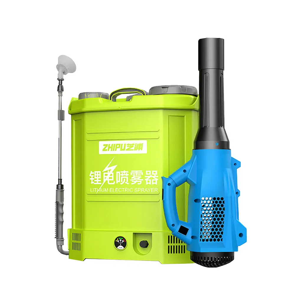 芝浦 18L電動噴霧器+增壓風筒 高壓鋰電打藥機(純銅電機 強力續航 可視化水位 農藥噴壺)