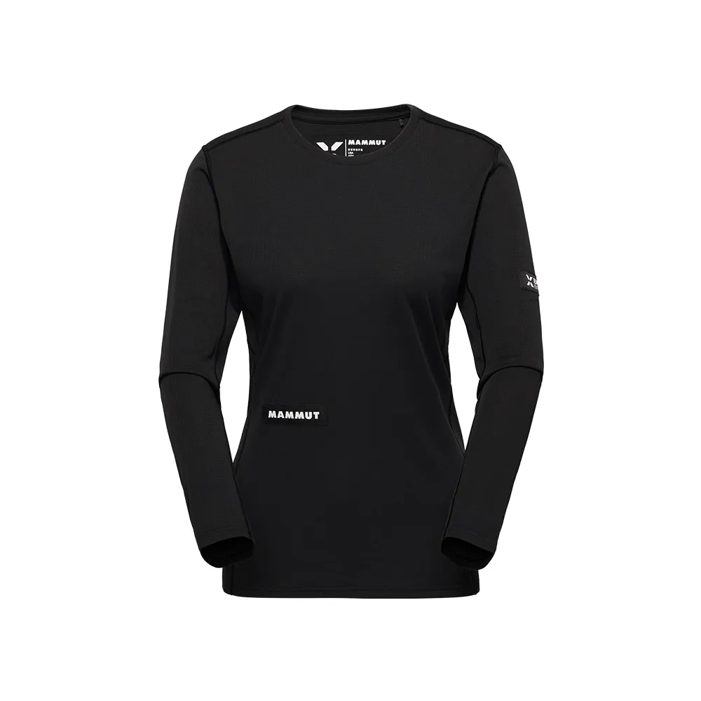 【Mammut 長毛象】Eiger Nordwand FL Longsleeve W 極限艾格長袖排汗衣 黑色 女款 #1016-01800