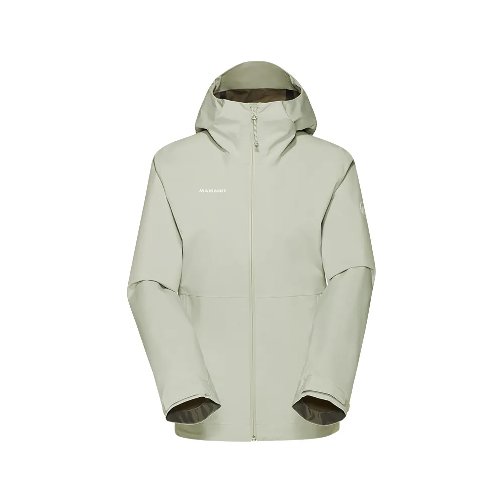【Mammut 長毛象官方直營】Linard Light HS Hooded AF 輕量防風防水連帽外套  鼠尾草銀綠 女款 #1010-31960