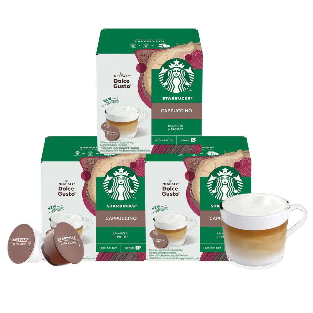 【NESCAFE Dolce Gusto】STARBUCKS 星巴克卡布奇諾膠囊12顆x3盒