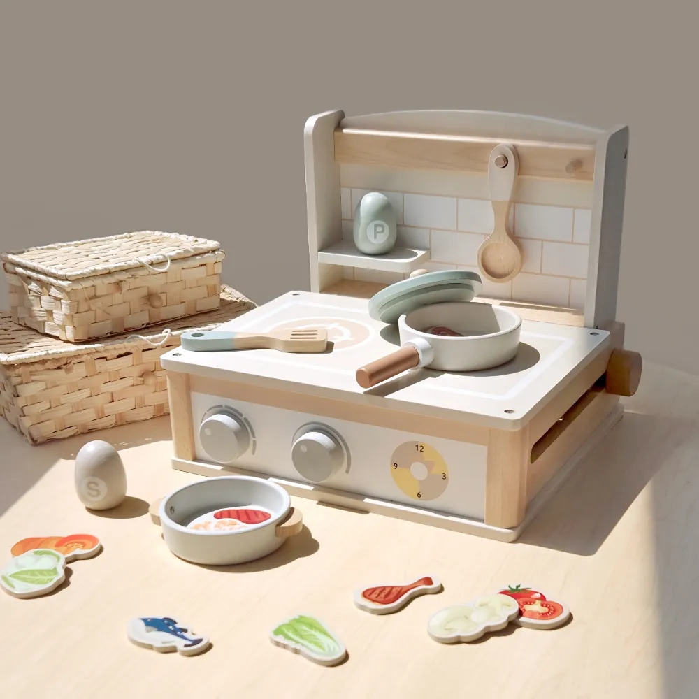 【PUKU 藍色企鵝】LetCook烹 自由 好食 木製玩具 小廚房(彩盒包裝)
