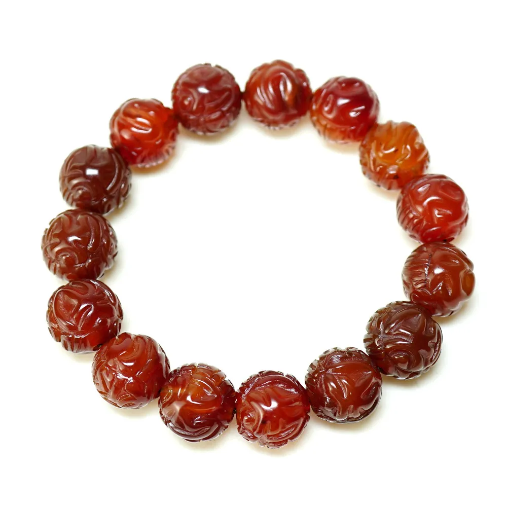 【藏珠家】精品14mm紅玉髓財咒天珠手鍊