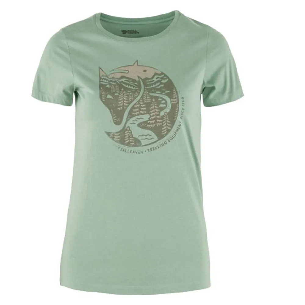【Fjallraven】小狐狸 女款 Arctic Fox 輕量吸濕彈性透氣有機棉短袖圓領衫(89849-674 霧綠)