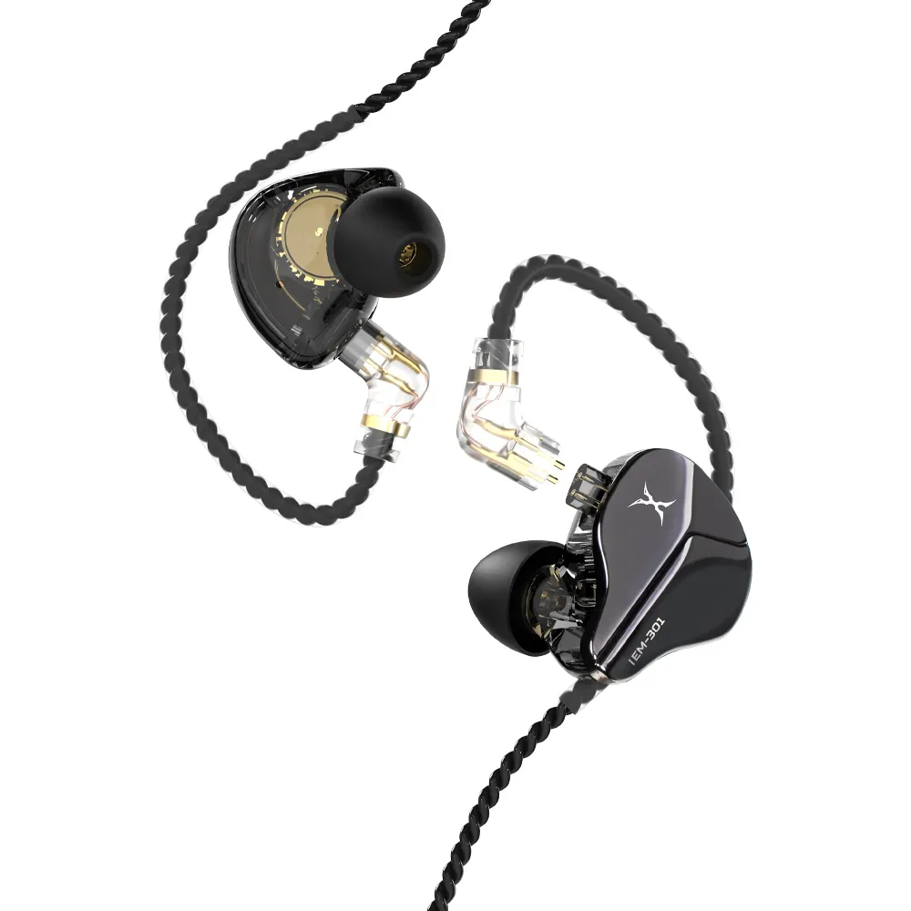 【FOXXRAY 狐鐳】HIFI液晶振膜電競監聽耳機 FXR-IEM-301(可插拔換線端子、來電接聽)