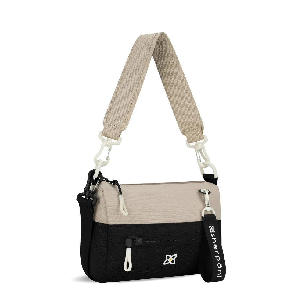 【Sherpani】雙11 RFID 防潑水多功能斜背包 25II Skye 4L｜卡其/Con Leche(RFID 屏蔽 拉鍊固定鎖