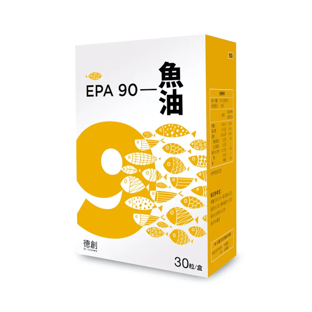【De Chuang 德創生技】EPA 90 mini 魚油 醫師推薦 快樂魚油(1入組 共30粒)