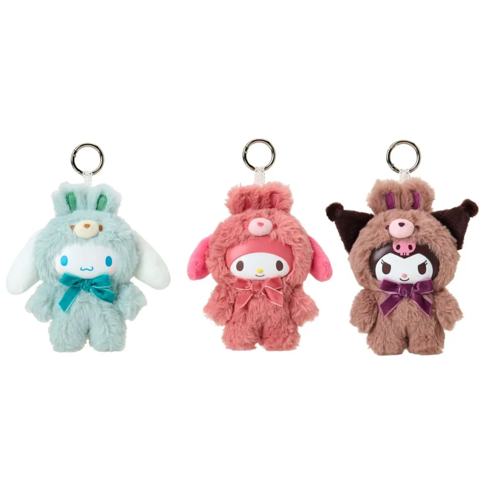 【SANRIO 三麗鷗】雙11 美樂蒂 /大耳狗 / 酷洛米 包包背包吊飾 | 變身好朋友拿鐵兔 精緻臉系列 日本境內