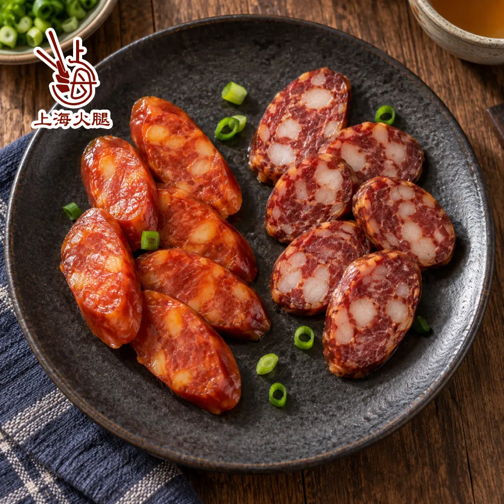 【上海火腿】煙燻鹹腸/湖南辣腸x8 (老字號名店 湖南臘腸/煙燻香腸/切片即炒/開胃下飯菜/台灣豬/年菜)