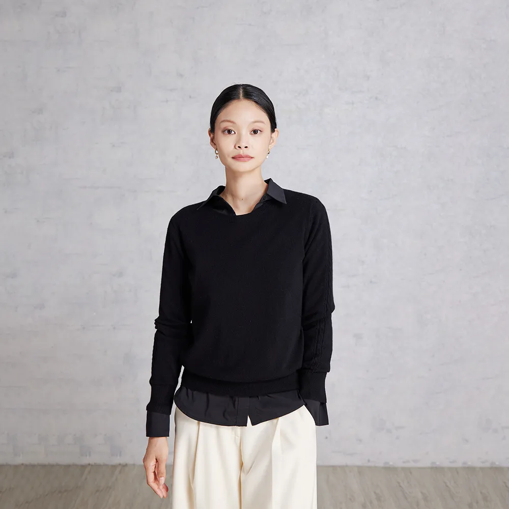 【giordano ladies】25FW 袖子鏤空織花針織衫(02355544)