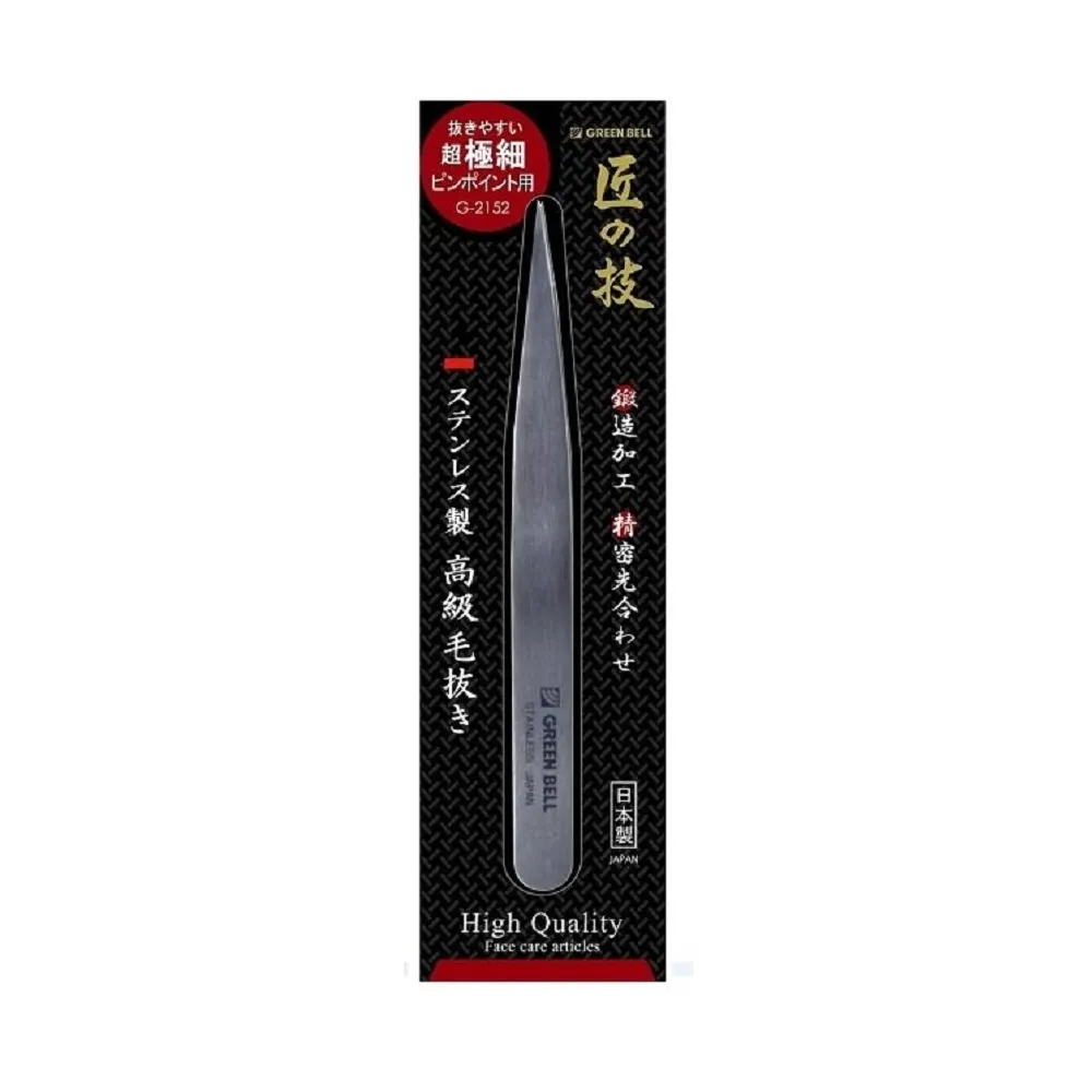 【海夫健康生活館】日本GB綠鐘 匠之技 鍛造不銹鋼尖口毛拔粉刺夾(L100mm G-2152)