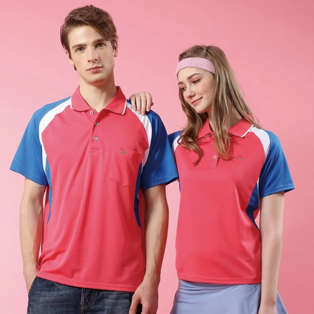 【Per GIBO】菱眼布女版短POLO衫(PK222669猩紅/白/藍)