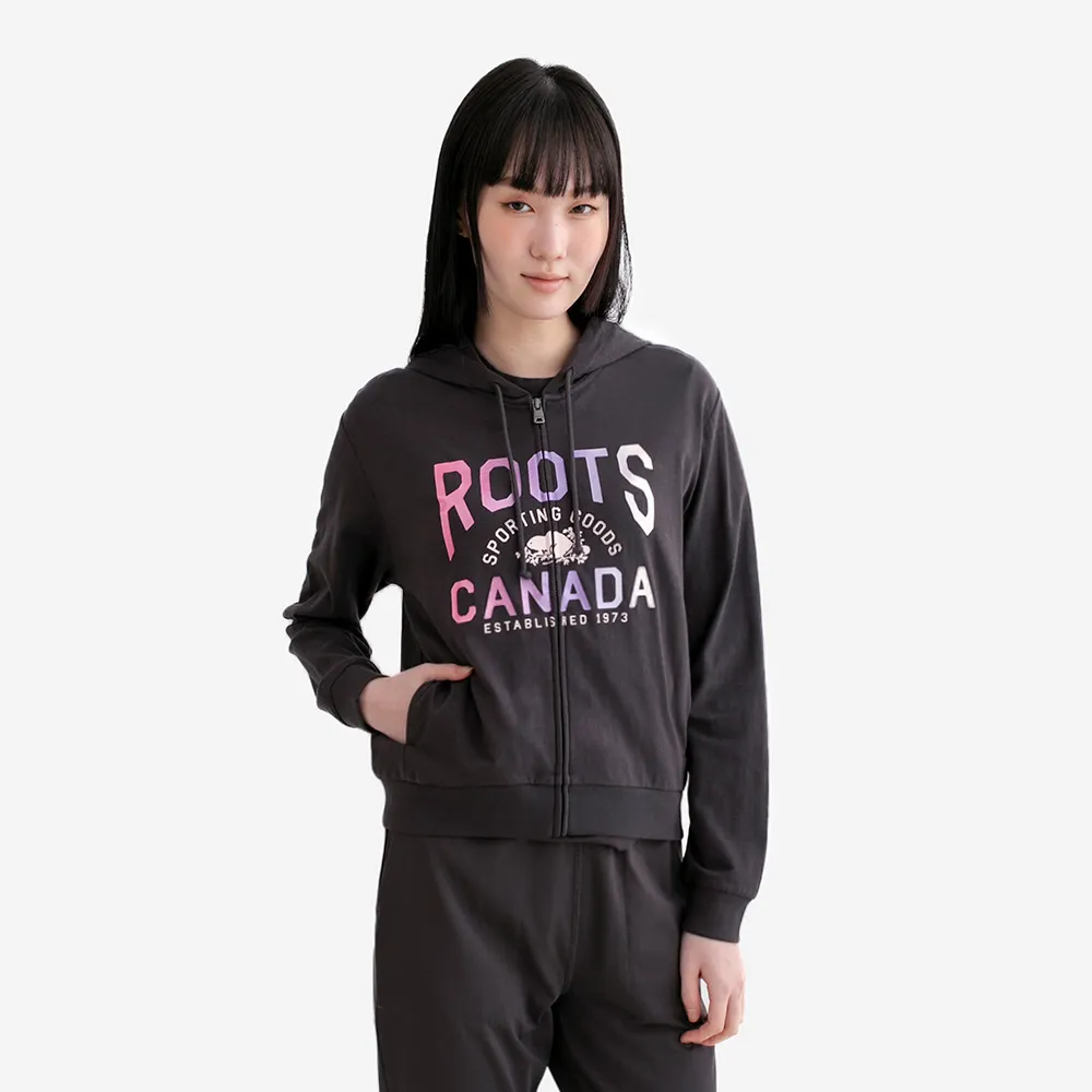 【Roots】Roots女裝- NATURE ATHLETICS 連帽外套(碳黑色)