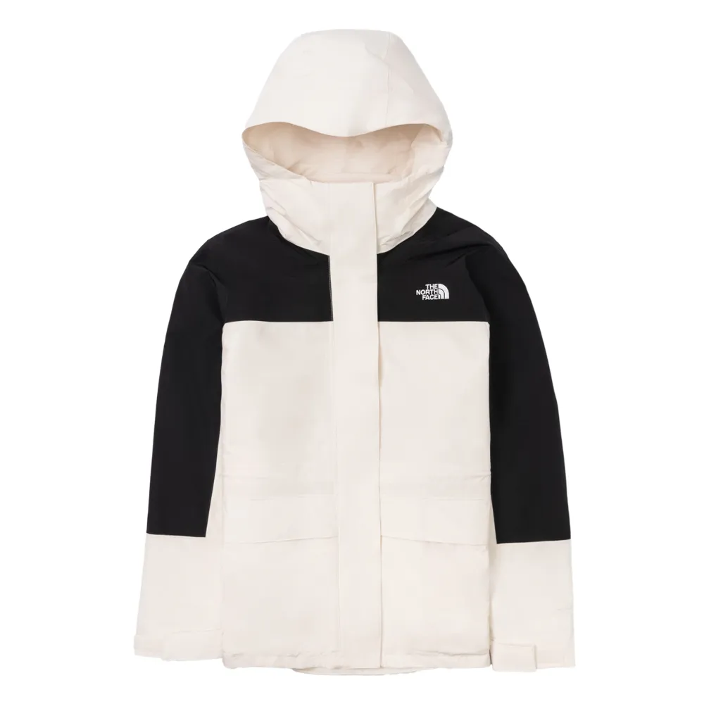 【The North Face】女 DV防水兩件式刷毛外套 AP《米白》89YJ/防風外套/衝鋒衣/連帽外套/風雨衣