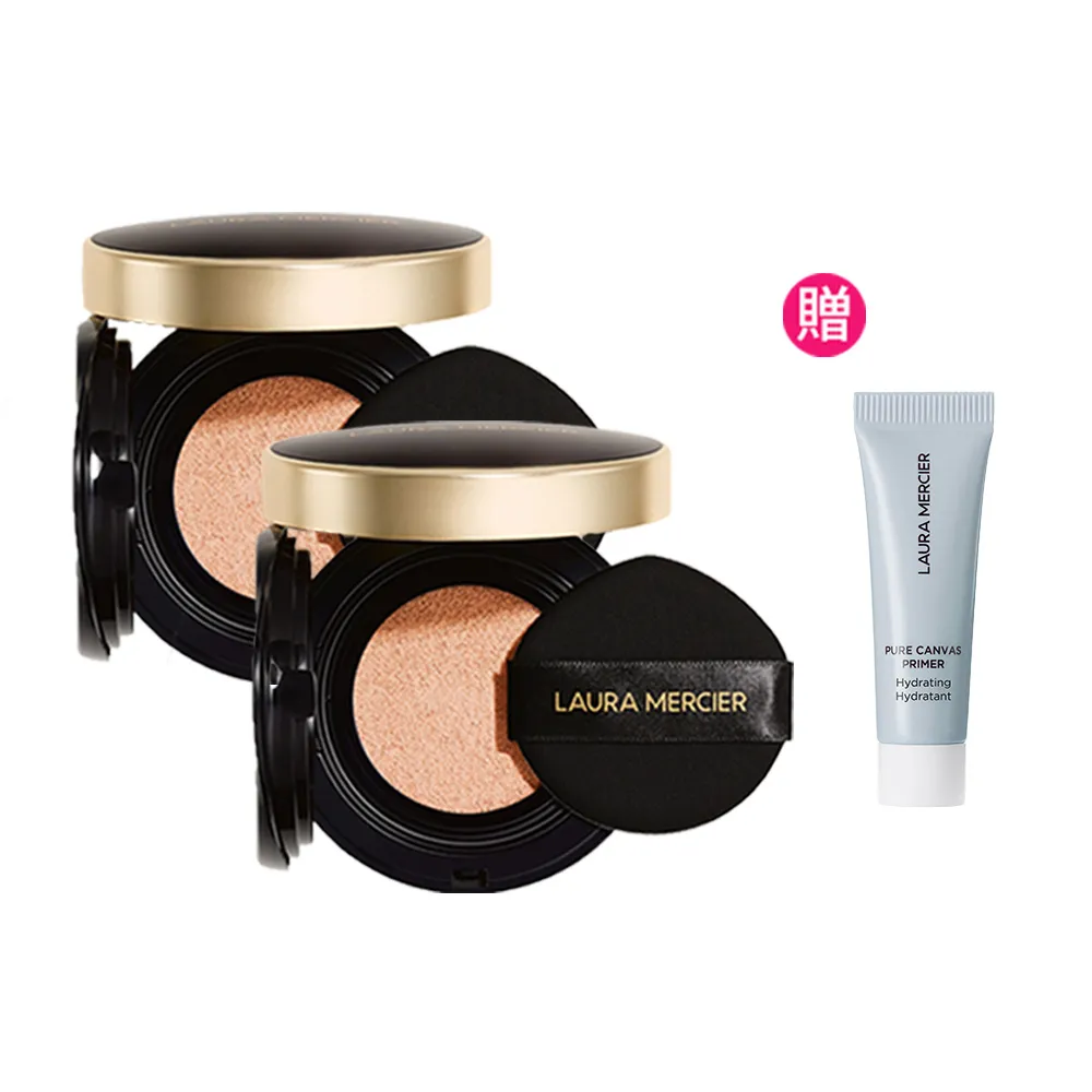即期品【LAURA MERCIER 蘿拉蜜思】煥顏氣墊粉餅15g 囤貨組 共2入 (冠軍氣墊/無瑕底妝)