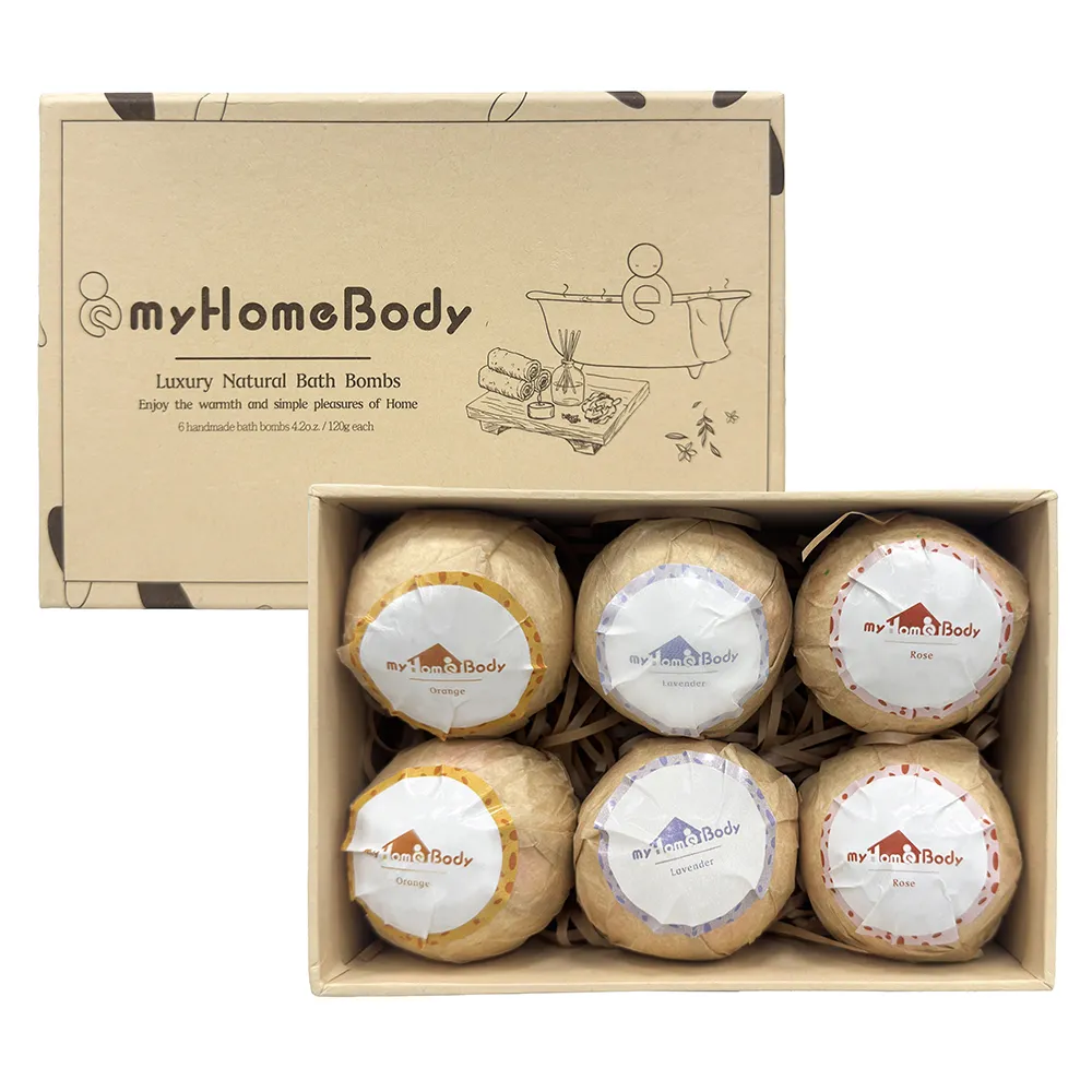 【myHomeBody】香氛精油泡澡球-6入(泡澡球禮盒/洗澡球/泡澡/入浴劑/沐浴球/沐浴鹽/天然精油/沐浴鹽)