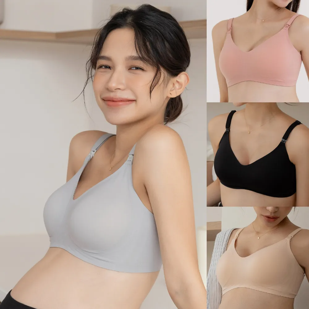 【beaulace 薄蕾絲】2件組-高彈力哺乳內衣 肩開式孕哺兩用 呵護喜悅(媽咪必入款)