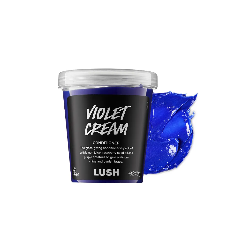 【LUSH 嵐舒】Violet Cream 紫羅潤澤護髮素 240g(潤髮乳/矯色/花香/檸檬/玫瑰/)