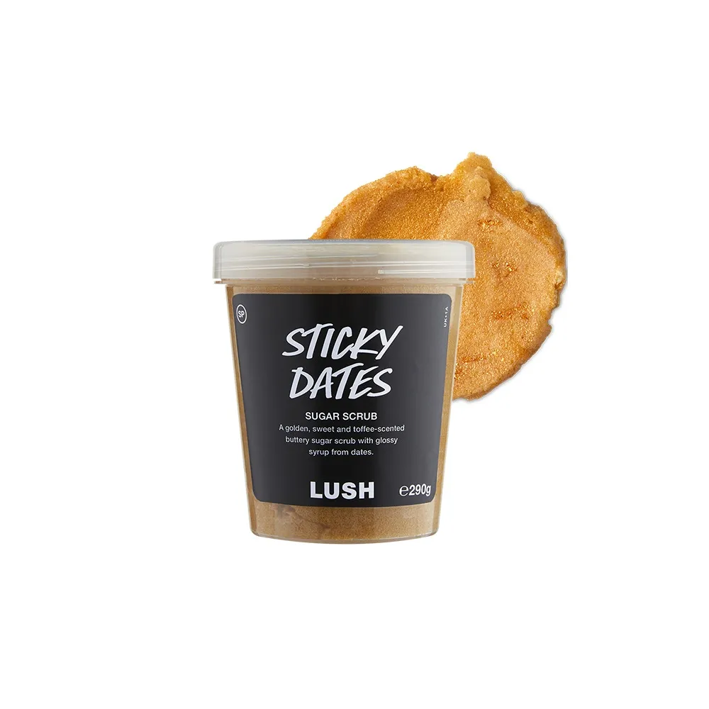 【LUSH 嵐舒】Sticky Dates 椰棗布丁砂糖磨砂膏 290g(沐浴露/磨砂/糖/摩洛哥堅果/安息香)