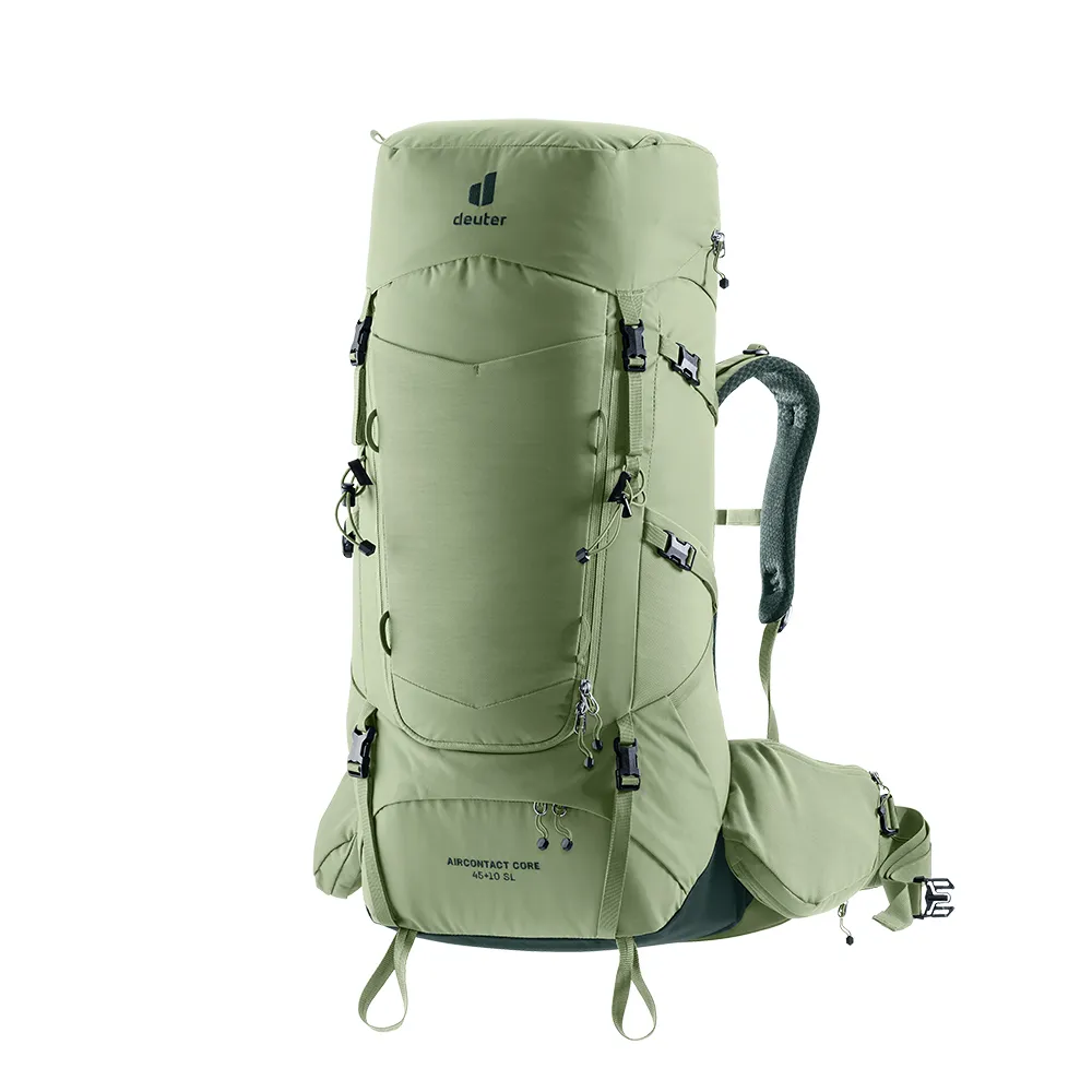 【deuter】AIRCONTACT CORE拔熱式透氣背包45+10SL(3350226綠/長途朝聖/徒步旅行/旅遊/戶外活動)