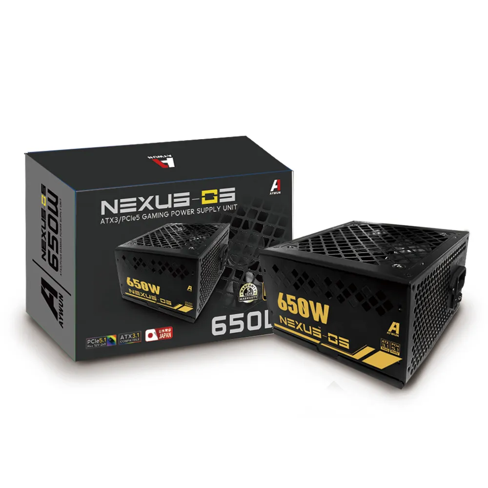 (AYWUN) NEXUS-GS 650W ATX3.1&PCIe 5.1 直出壓紋 電源供應器(低噪技術/主日系)