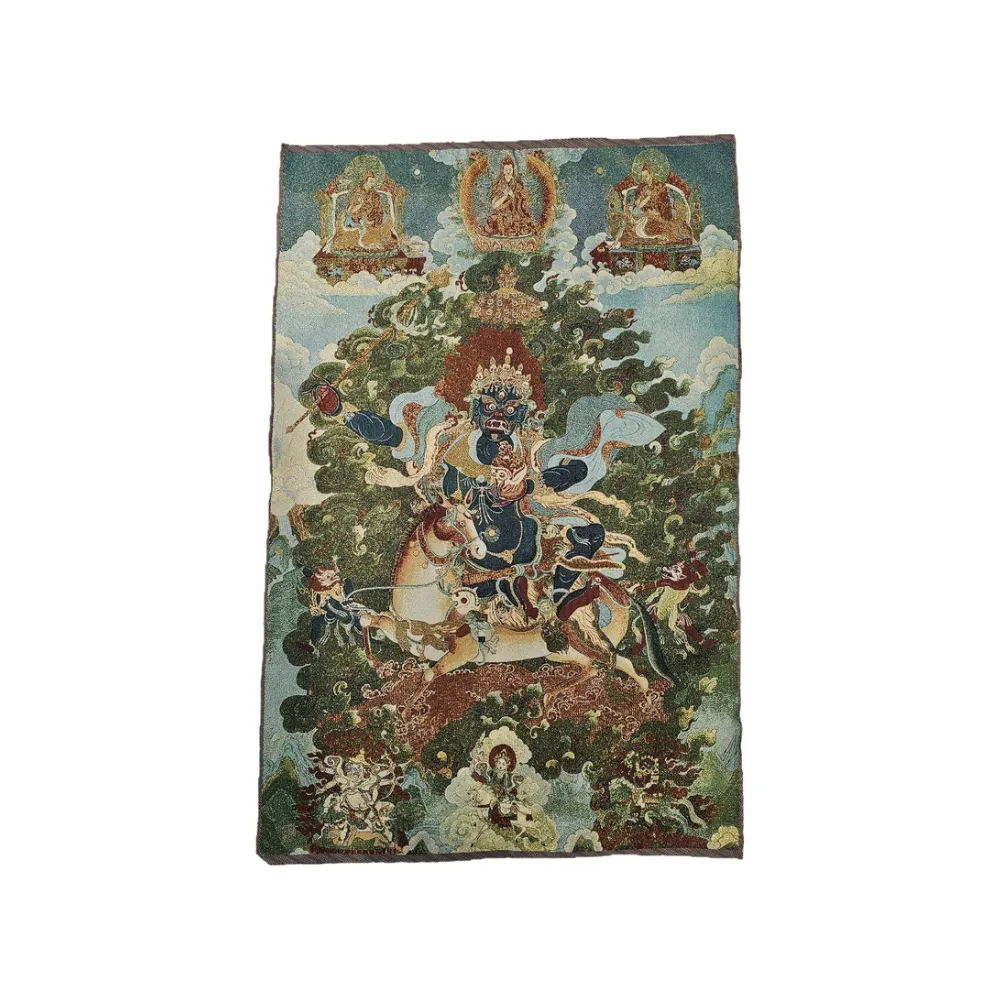 【藏古祥館】大黑天刺繡唐卡 KA0010(大黑天 刺繡 唐卡)