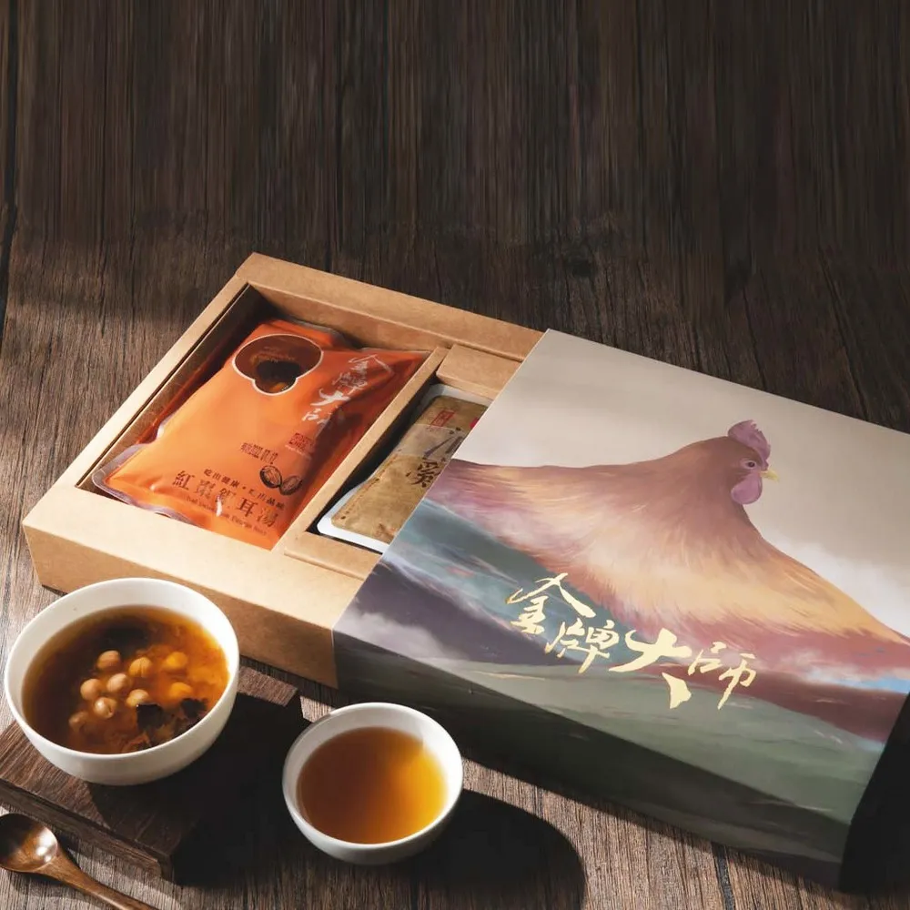 【金牌大師】補身養顏雙美禮盒/2盒(滴雞精+銀耳湯)