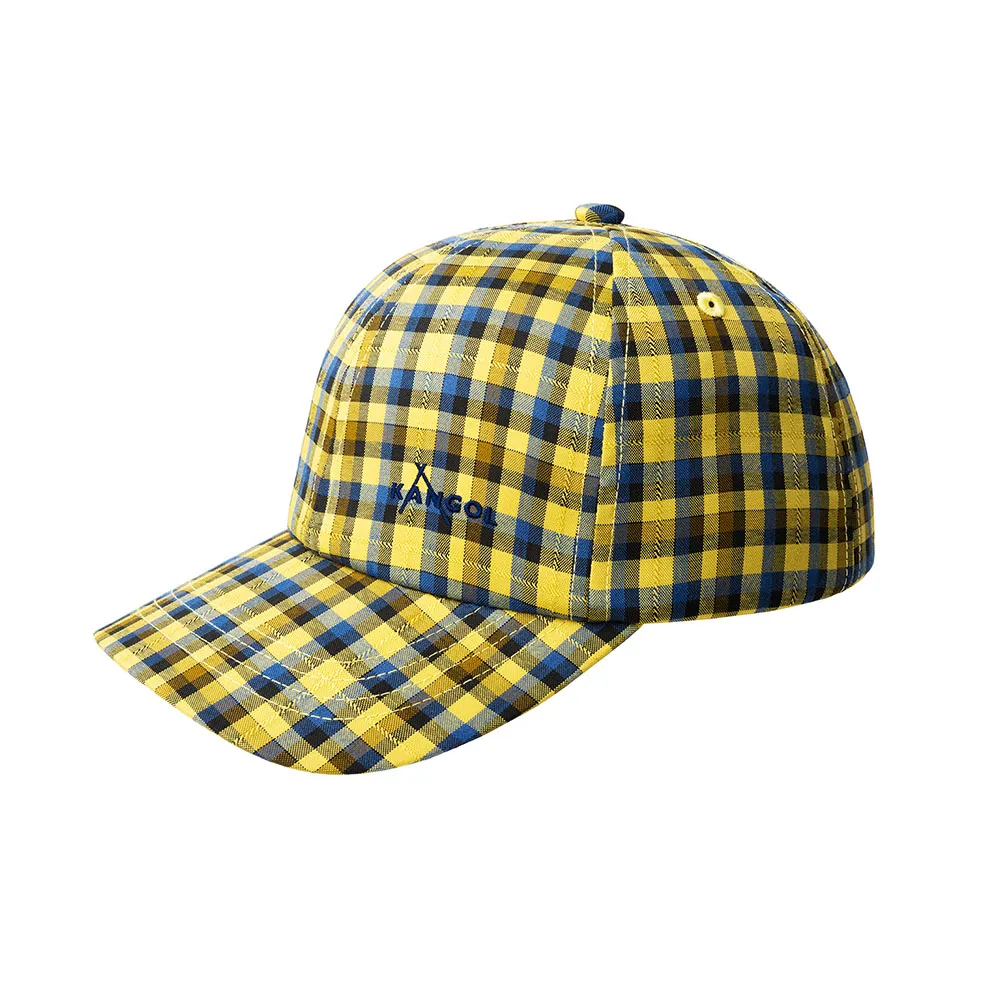 【KANGOL】格紋字樣棒球帽(黃色)