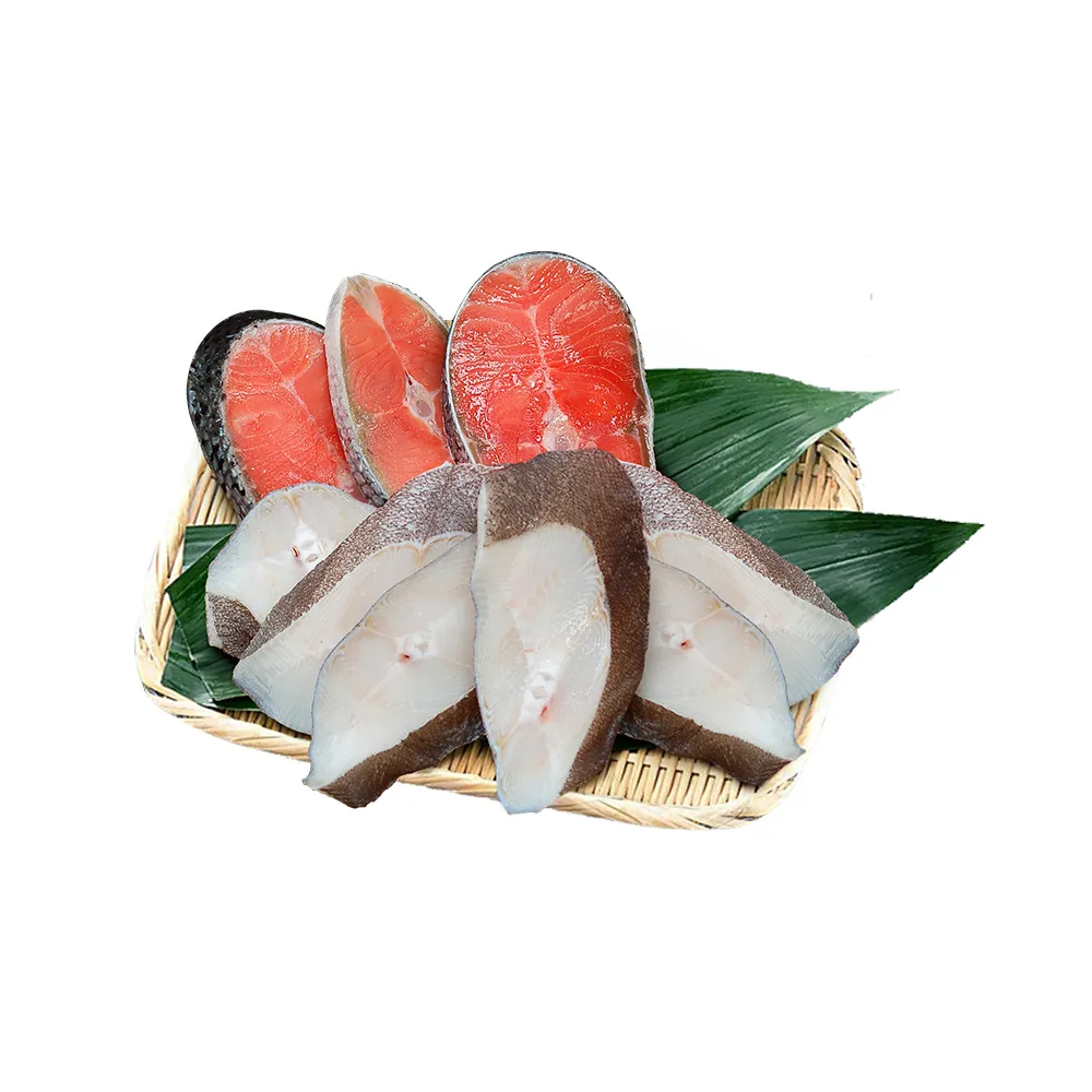 【優鮮配】鮭魚6片+大比目魚6片雙拼｜共12片 /75-85g/片 /無肚洞+薄冰鎖鮮