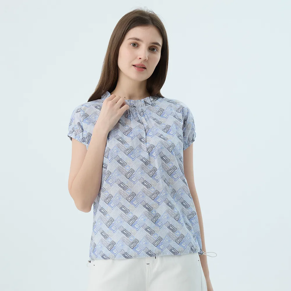 【Qiruo 奇若名品】春夏專櫃精品多色短袖上衣2517A  方塊女裝