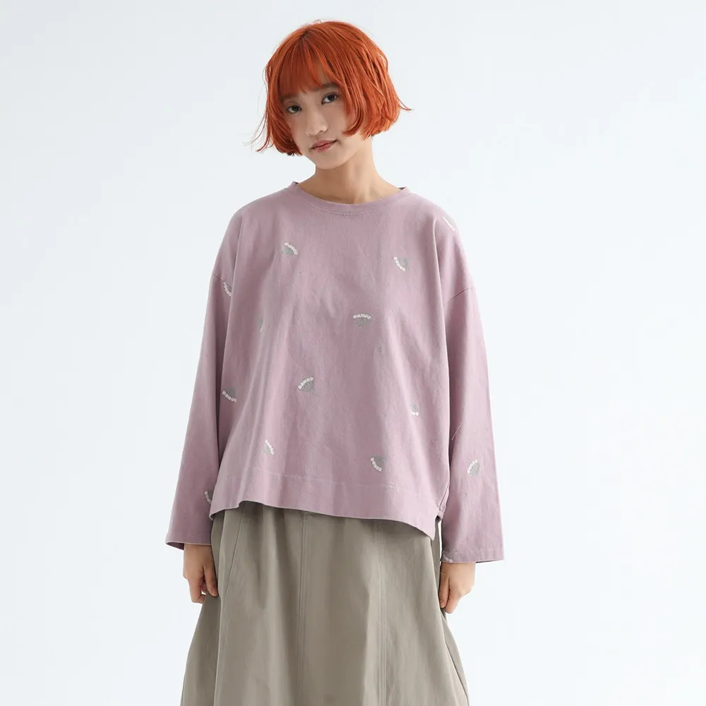 【PINK NEW GIRL】舒適棉質蒲公英刺繡上衣 (2色) Z3304BC