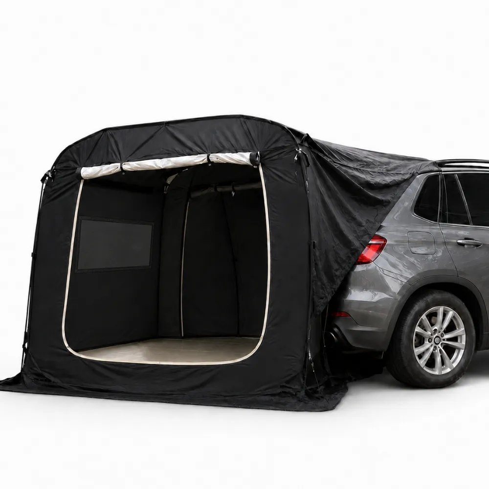【May Shop】速開式車尾帳 SUV休旅車尾帳篷 多功能獨立客廳帳 防蚊透氣車泊帳 附前庭營柱收納袋