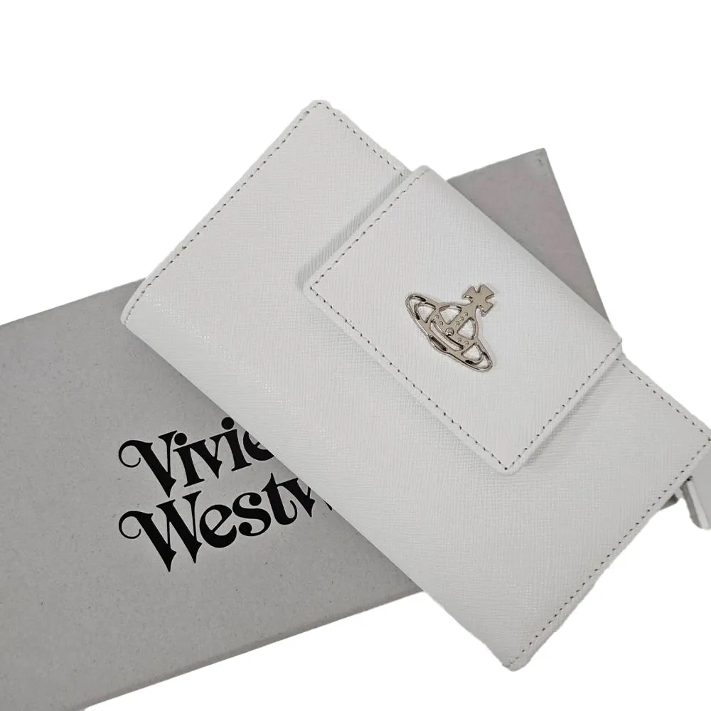 【Vivienne Westwood】金色土星LOGO中夾(贈原廠紙盒紙袋送禮)
